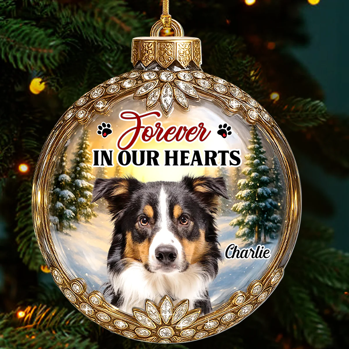 Forever In My Heart - Personalized 1-Layer Acrylic Ornament - Image 3