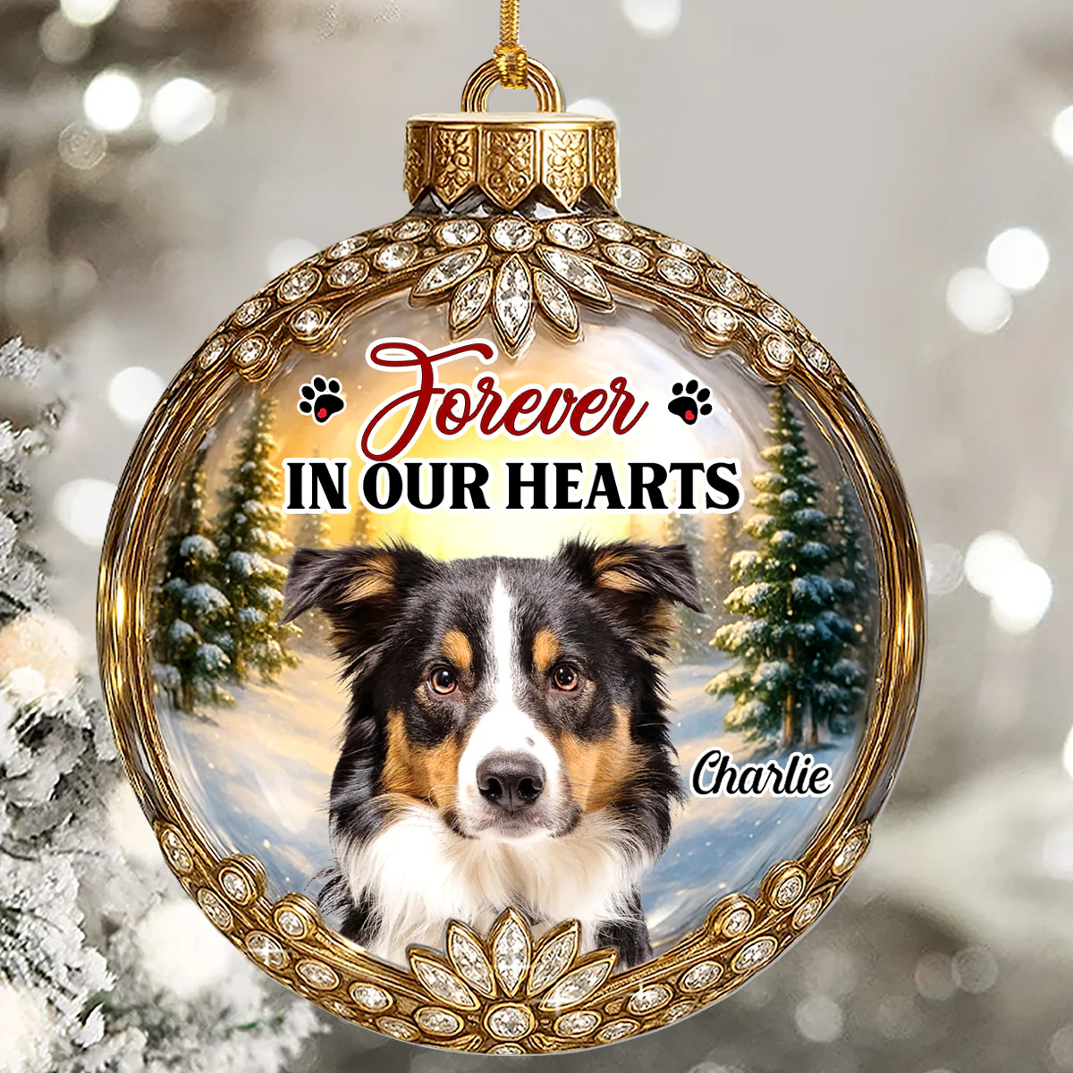 Forever In My Heart - Personalized 1-Layer Acrylic Ornament - Image 5