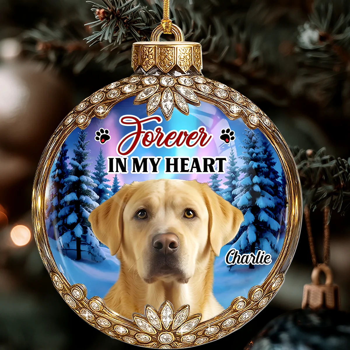 Forever In My Heart - Personalized 1-Layer Acrylic Ornament - Image 6