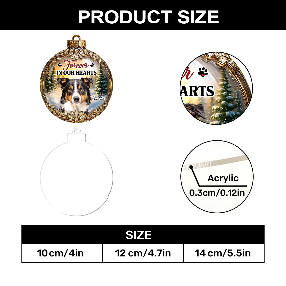 Forever In My Heart - Personalized 1-Layer Acrylic Ornament - Image 7