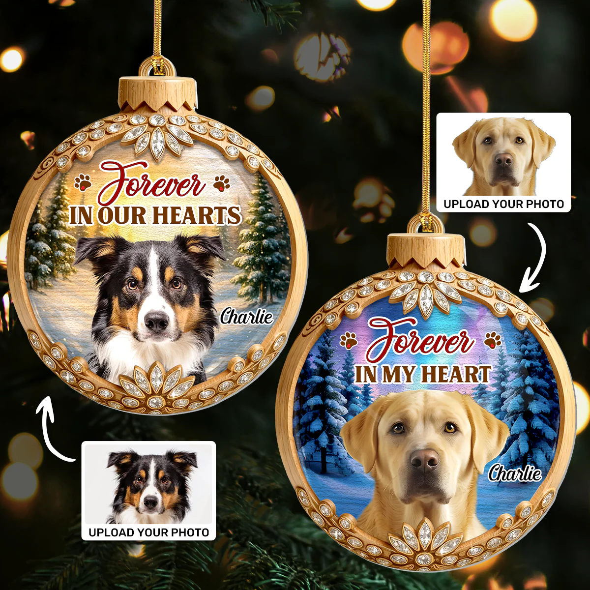 Forever In My Heart - Personalized 1-Layer Acrylic Ornament