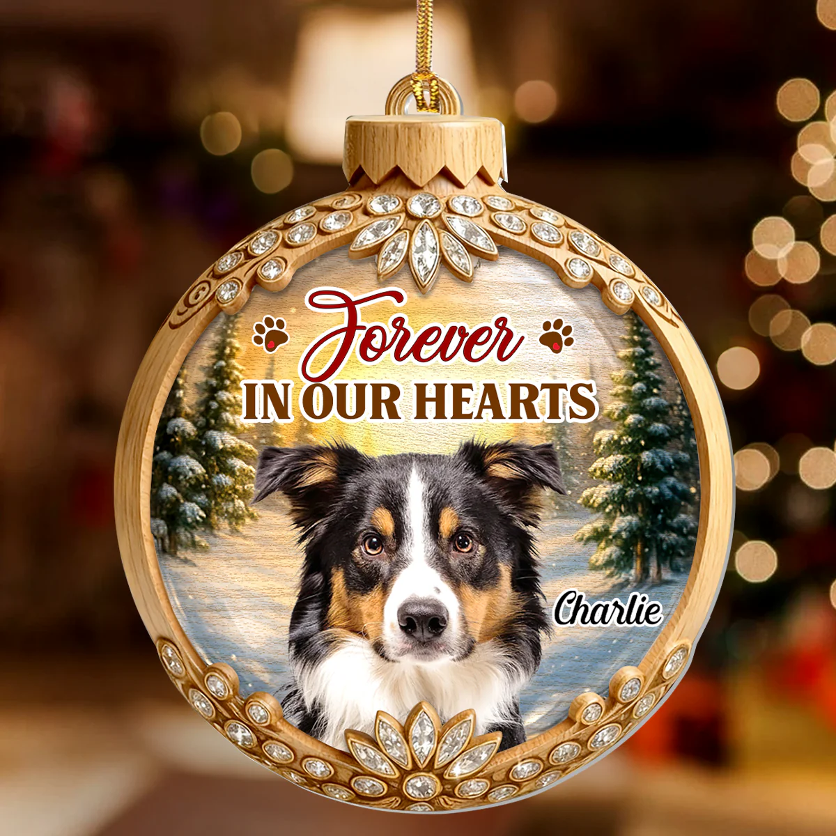 Forever In My Heart - Personalized 1-Layer Acrylic Ornament - Image 2