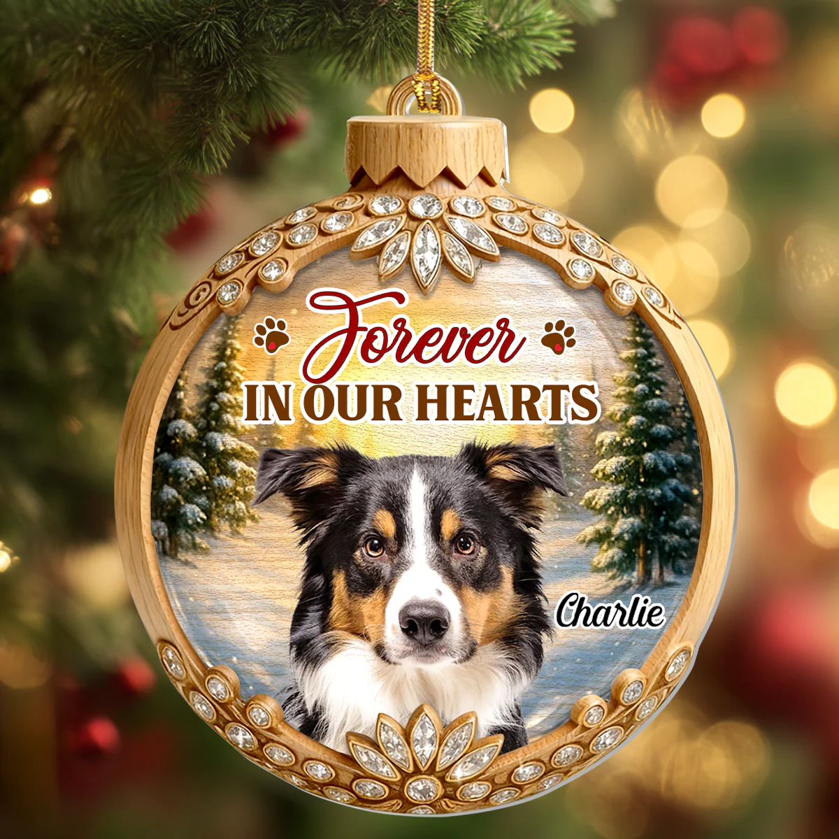Forever In My Heart - Personalized 1-Layer Acrylic Ornament - Image 3