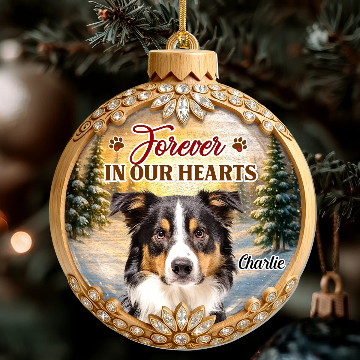 Forever In My Heart - Personalized 1-Layer Acrylic Ornament - Image 4