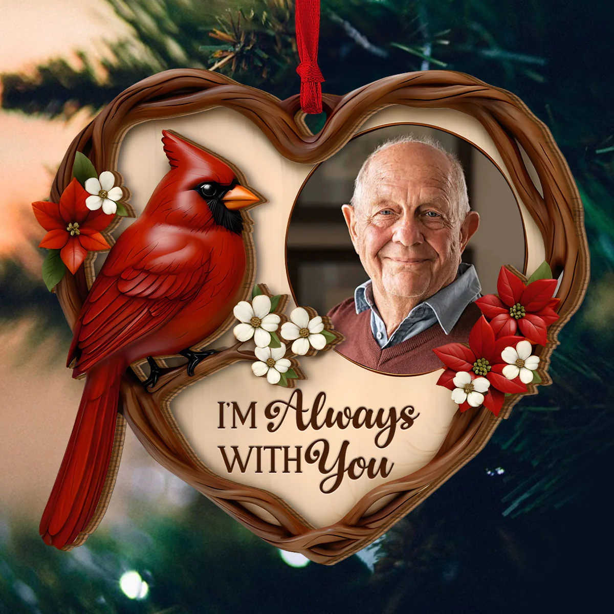 Forever In My Heart - Personalized 2-Layered Wooden Ornament - Image 5