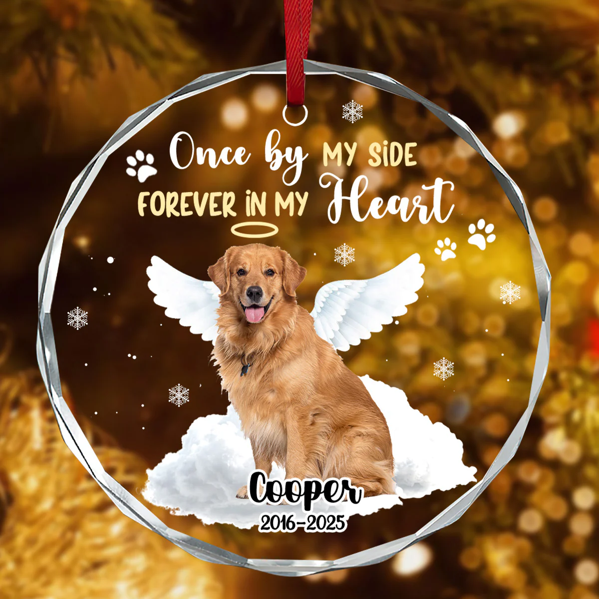 Forever In My Heart - Personalized Round Shaped Glass Ornament - Image 4