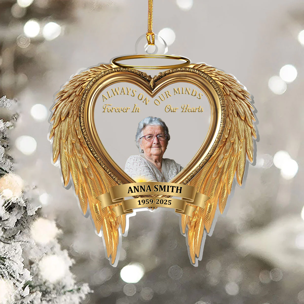 Forever In Our Hearts - Personalized 1-Layer Acrylic Ornament - Image 5