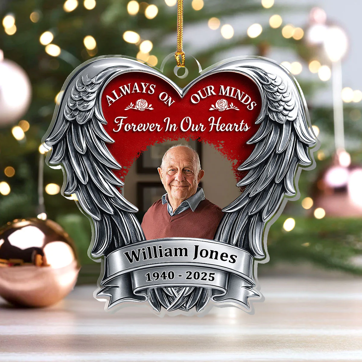 Forever In Our Hearts - Personalized 1-Layer Acrylic Ornament - Image 4