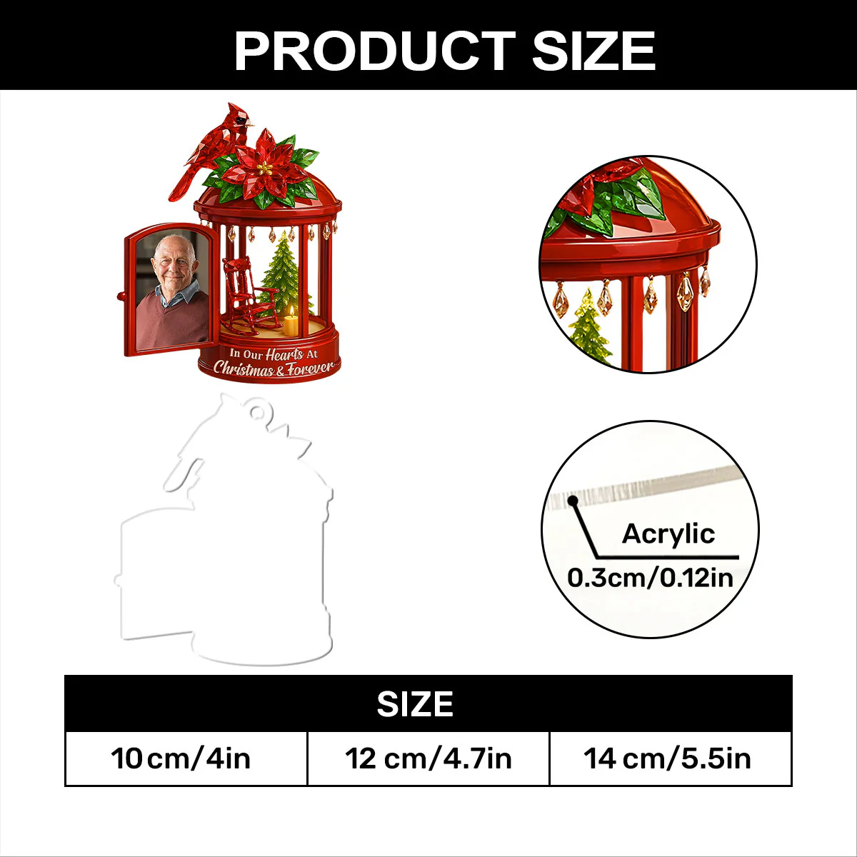 Forever In Our Hearts - Personalized 1-Layer Acrylic Ornament - Image 7