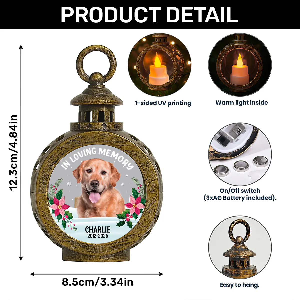 Forever In Our Hearts - Personalized Lantern Night Light - Image 7