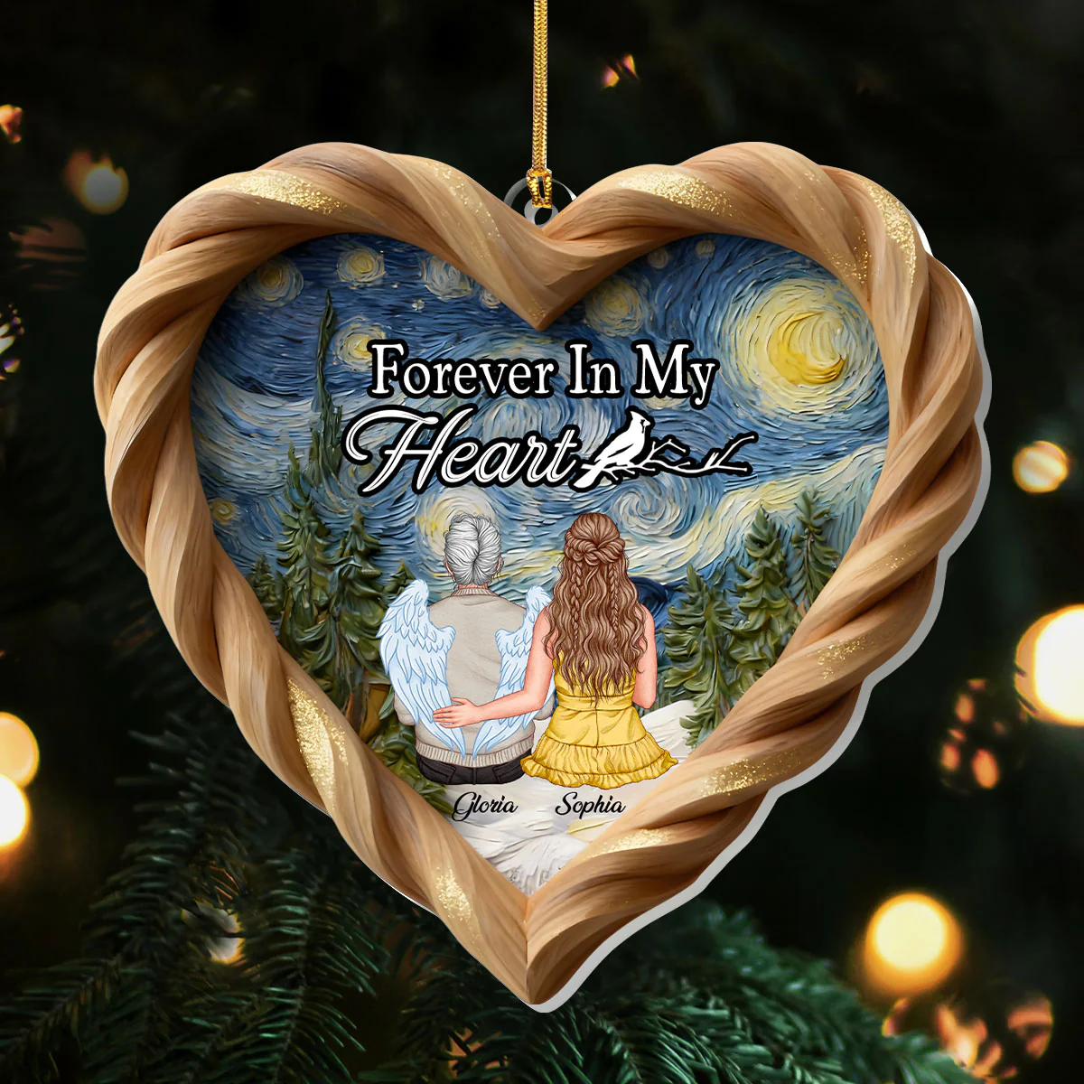 Forever In Our Hearts Starry Night - Personalized 1-Layer Acrylic Ornament