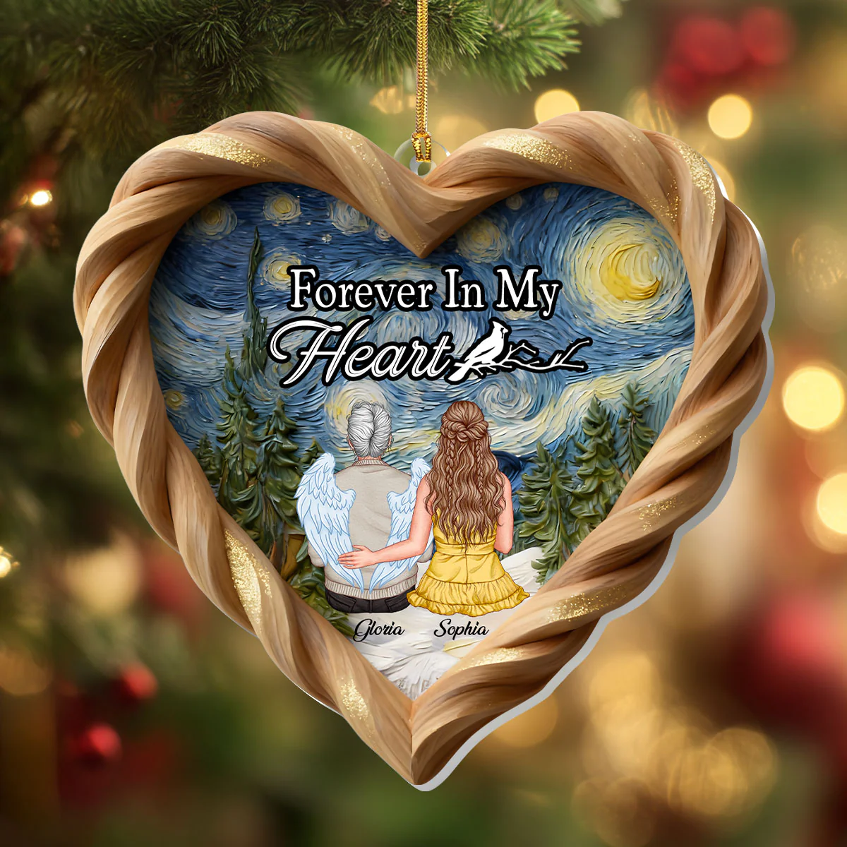 Forever In Our Hearts Starry Night - Personalized 1-Layer Acrylic Ornament - Image 5