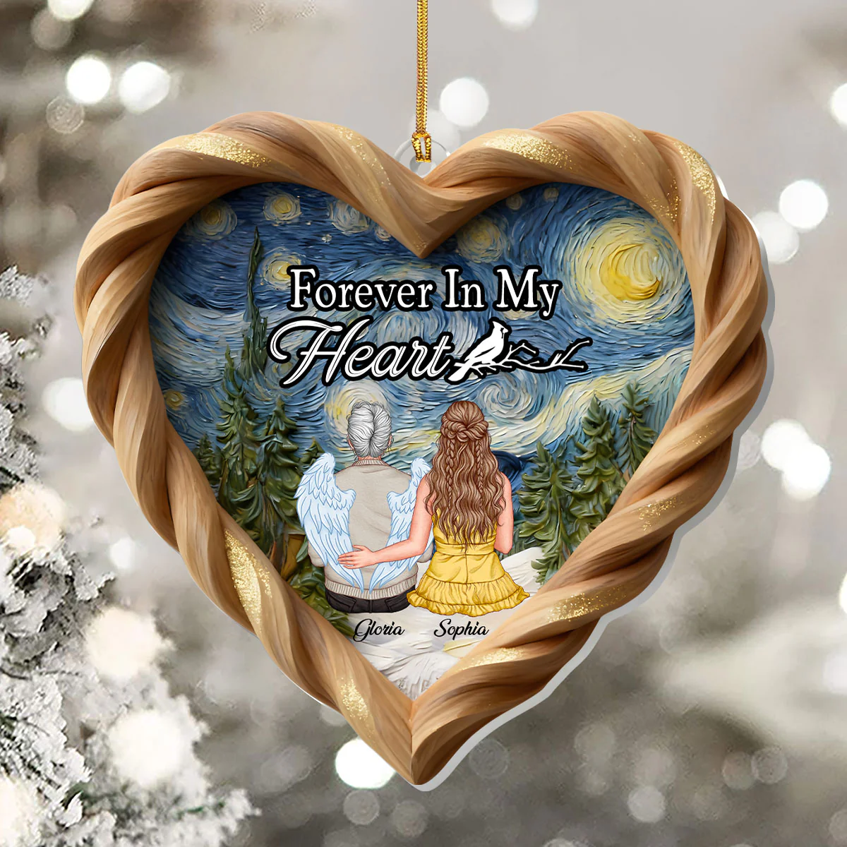 Forever In Our Hearts Starry Night - Personalized 1-Layer Acrylic Ornament - Image 6