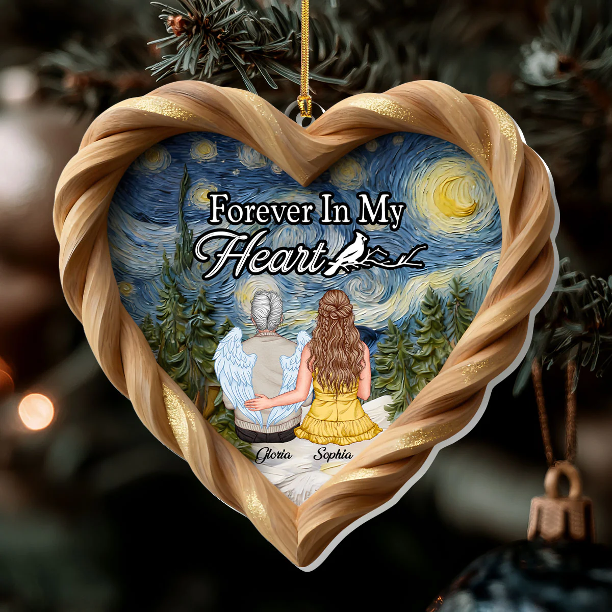 Forever In Our Hearts Starry Night - Personalized 1-Layer Acrylic Ornament - Image 7