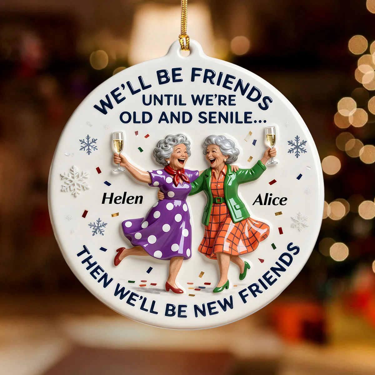Forever Laughing Together - Personalized 1-Layer Acrylic Ornament - Image 2