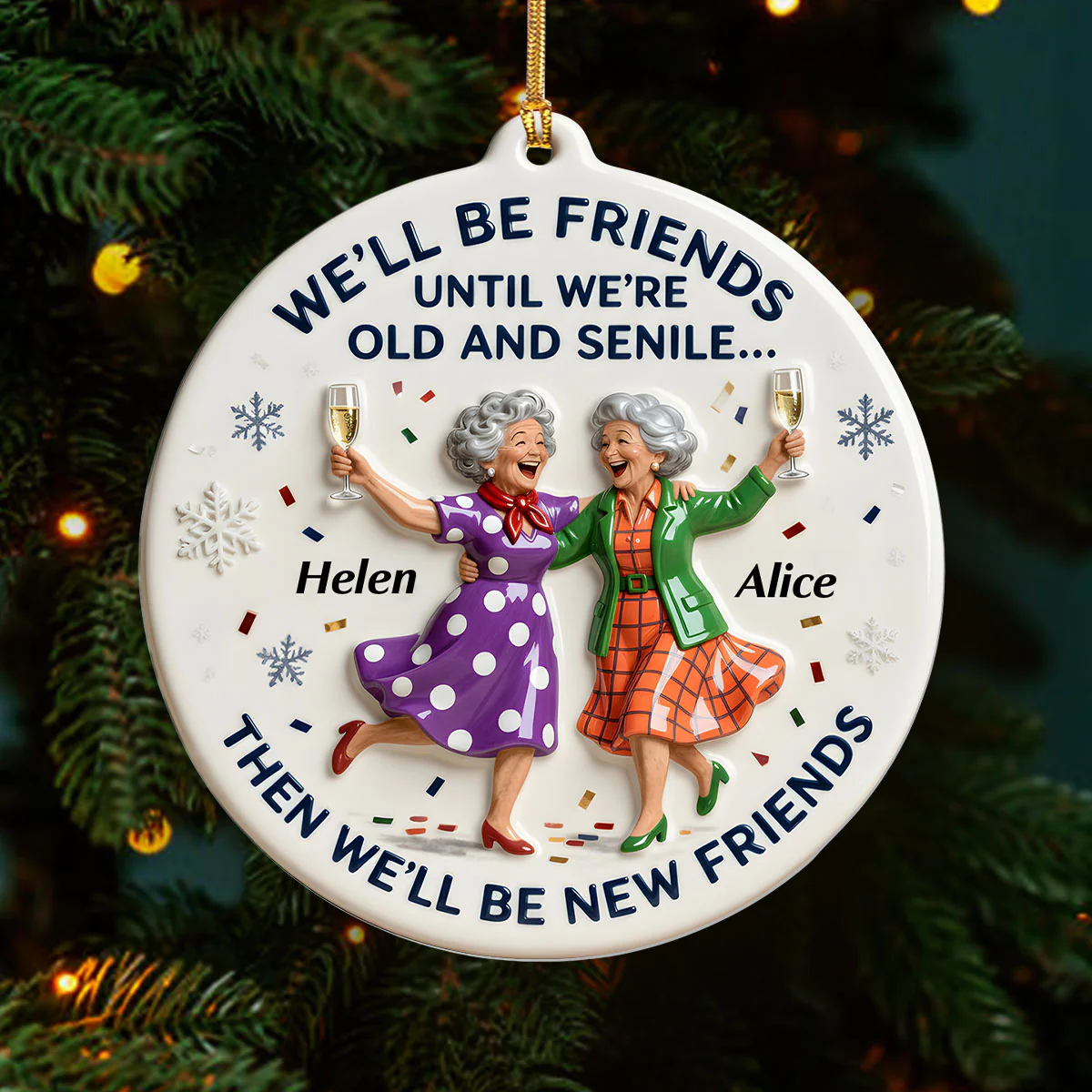 Forever Laughing Together - Personalized 1-Layer Acrylic Ornament - Image 3