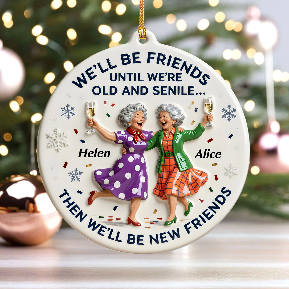 Forever Laughing Together - Personalized 1-Layer Acrylic Ornament - Image 4