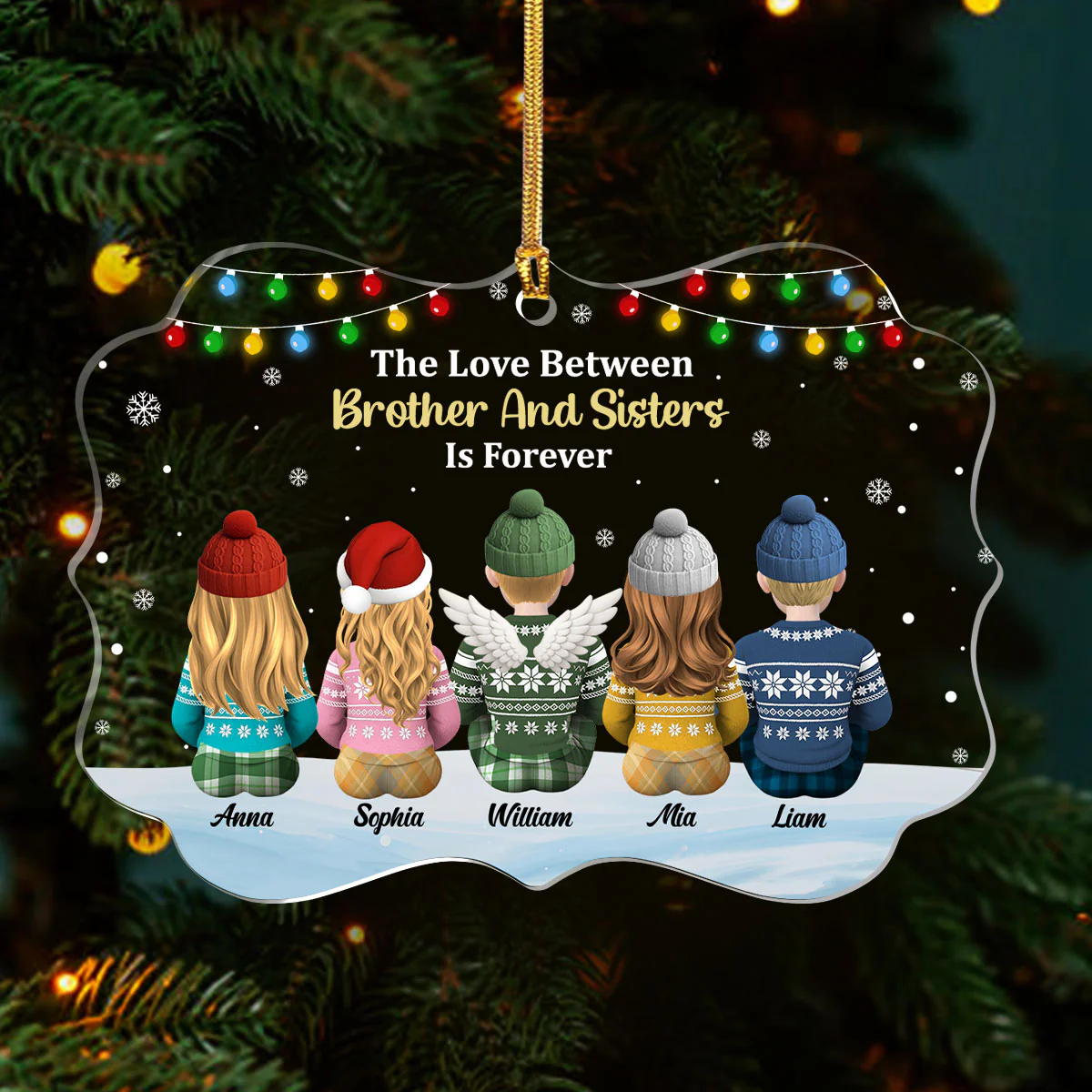 Forever Linked Together - Personalized 1-Layer Acrylic Ornament - Image 3