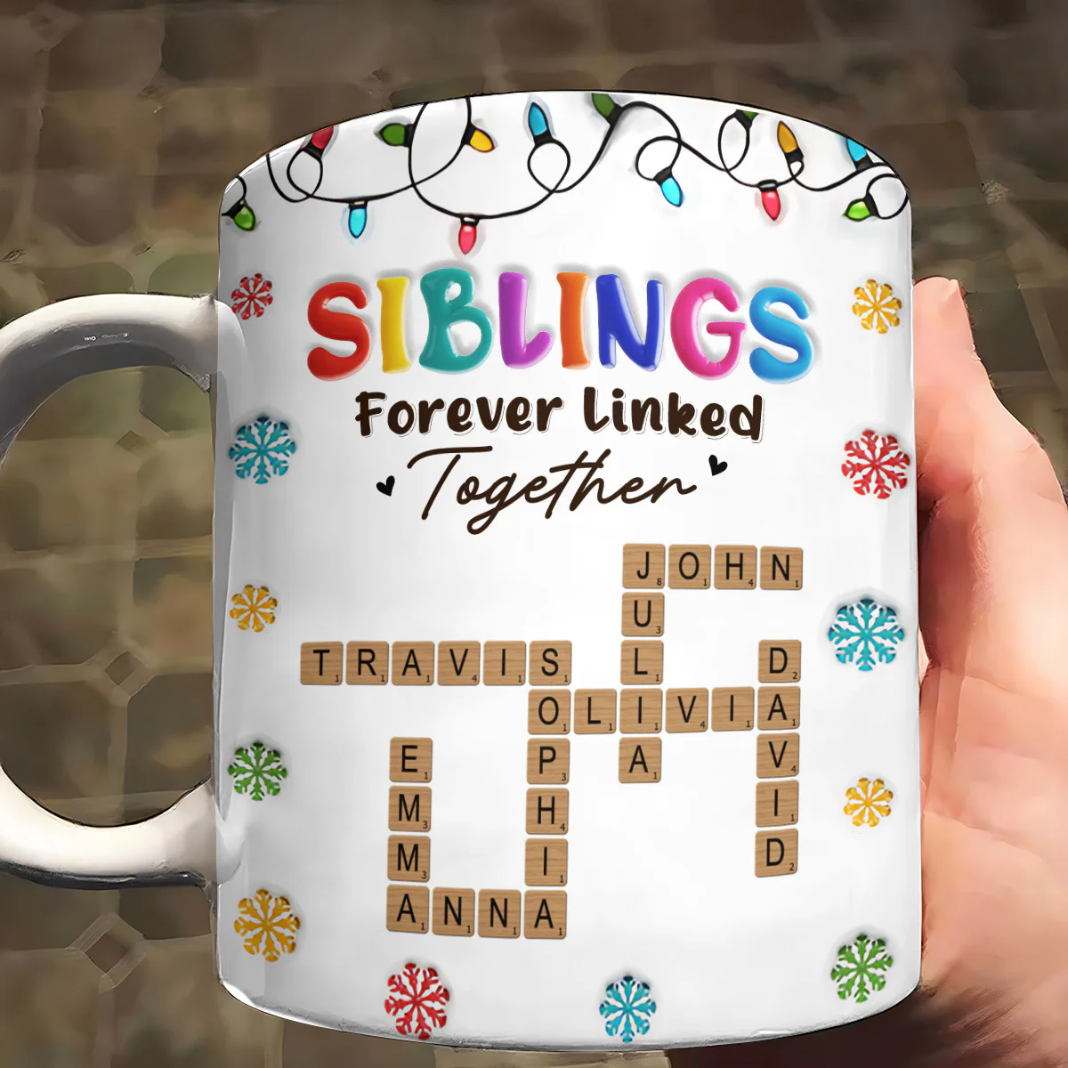 Forever Linked Together - Personalized Ceramic Coffee Mug