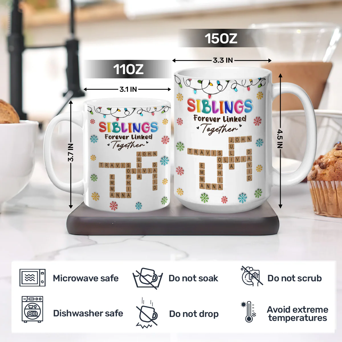 Forever Linked Together - Personalized Ceramic Coffee Mug - Image 7