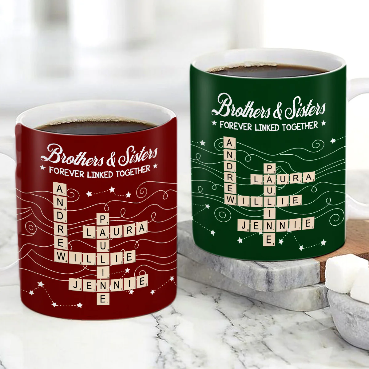 Forever Linked Together - Personalized Ceramic Coffee Mug - Image 2