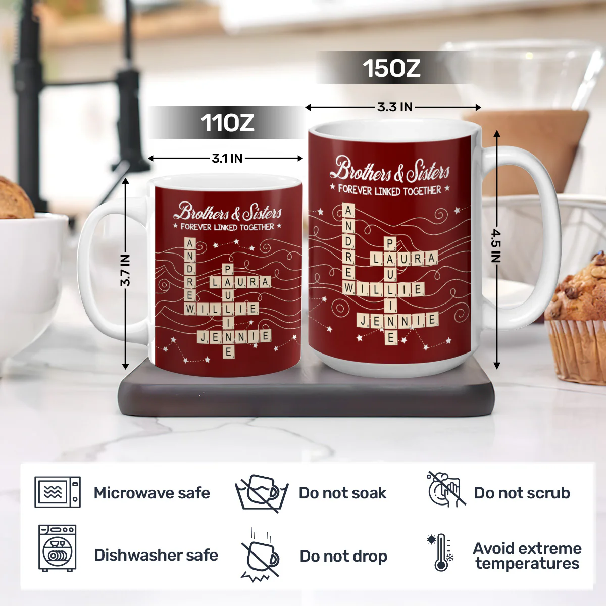 Forever Linked Together - Personalized Ceramic Coffee Mug - Image 7