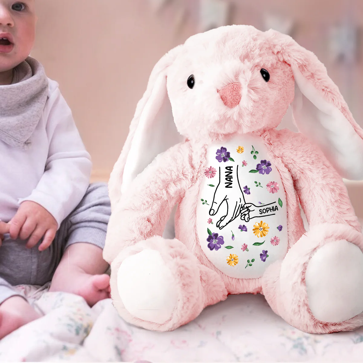 Forever Little Hand - Personalized Stuffed Bunny - Image 2