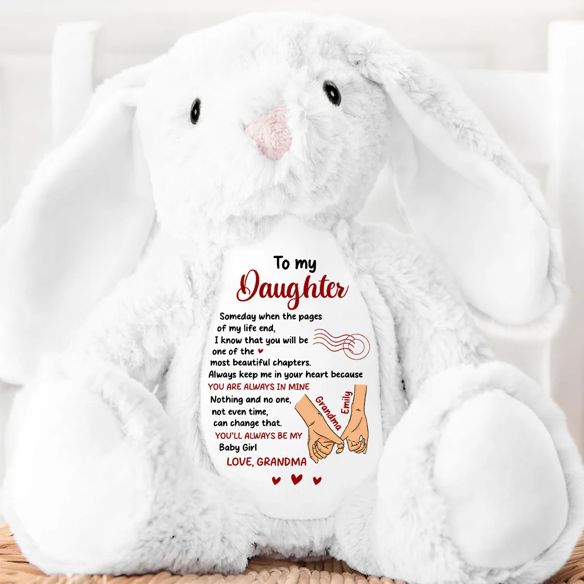 Forever My Baby Girl - Personalized Stuffed Bunny