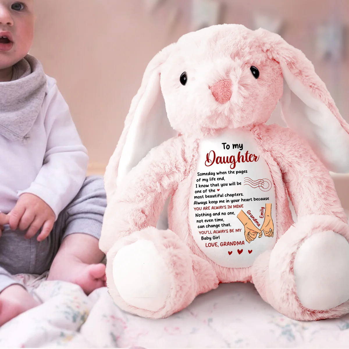 Forever My Baby Girl - Personalized Stuffed Bunny - Image 2