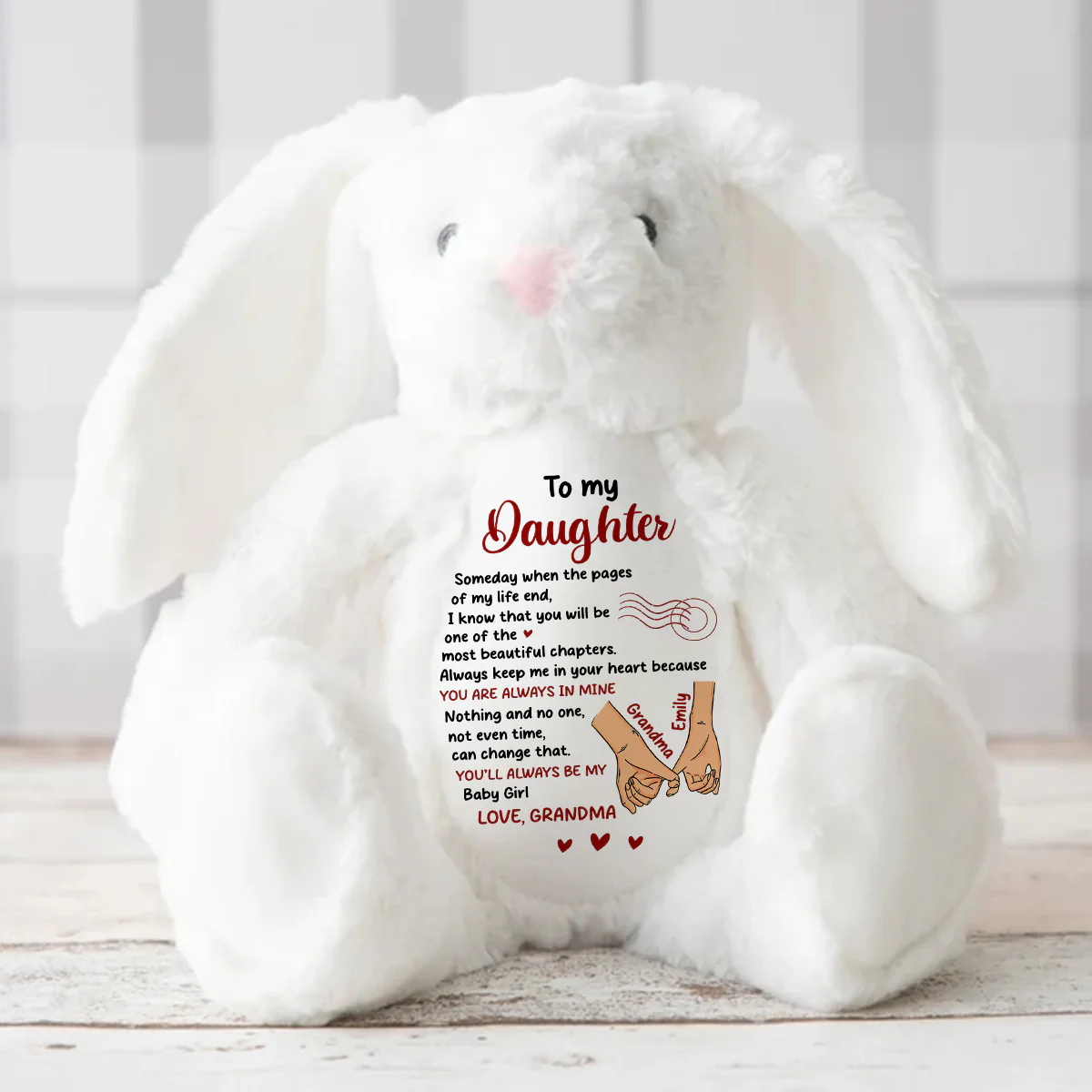 Forever My Baby Girl - Personalized Stuffed Bunny - Image 3