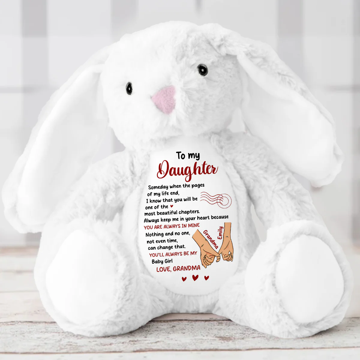 Forever My Baby Girl - Personalized Stuffed Bunny - Image 5