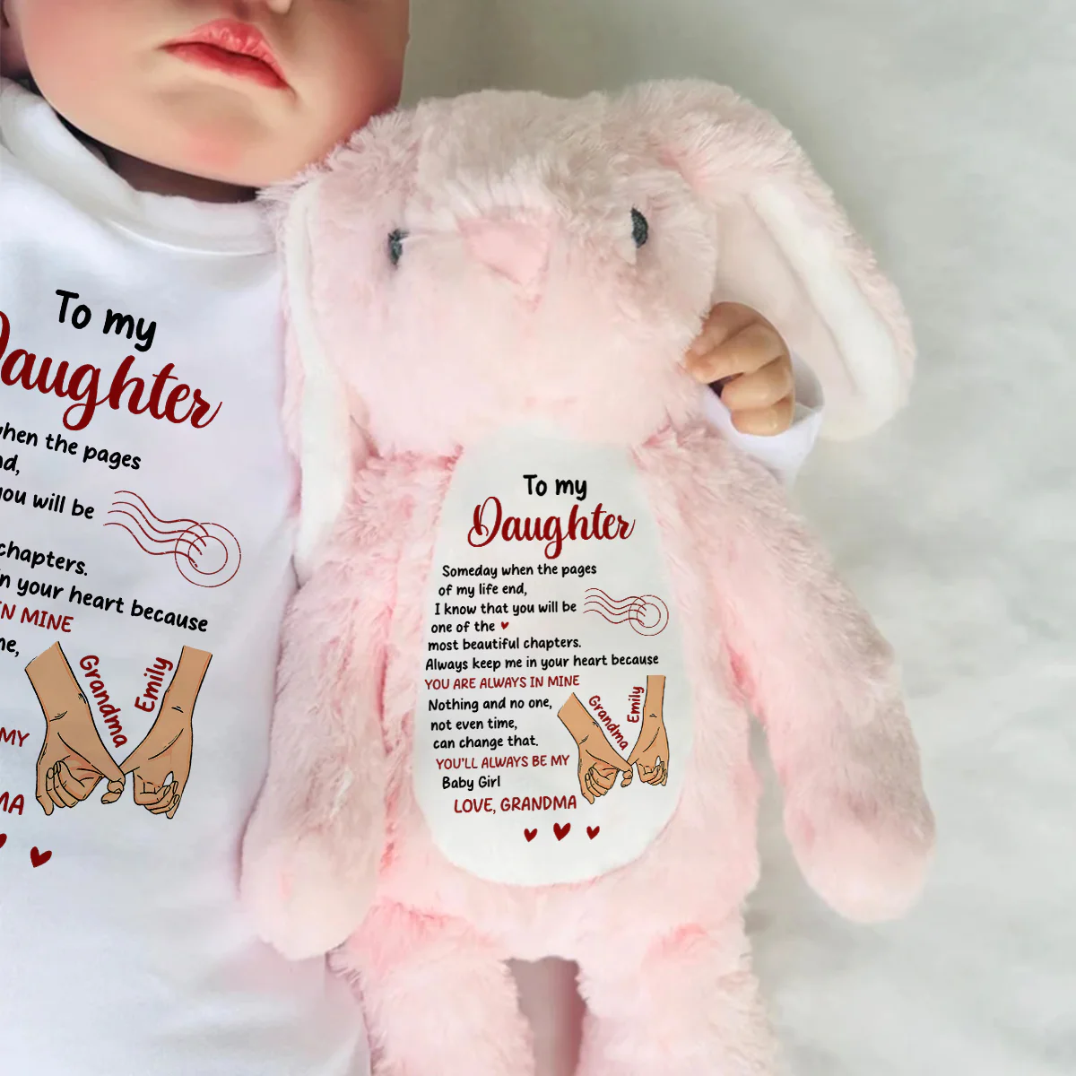 Forever My Baby Girl - Personalized Stuffed Bunny - Image 6