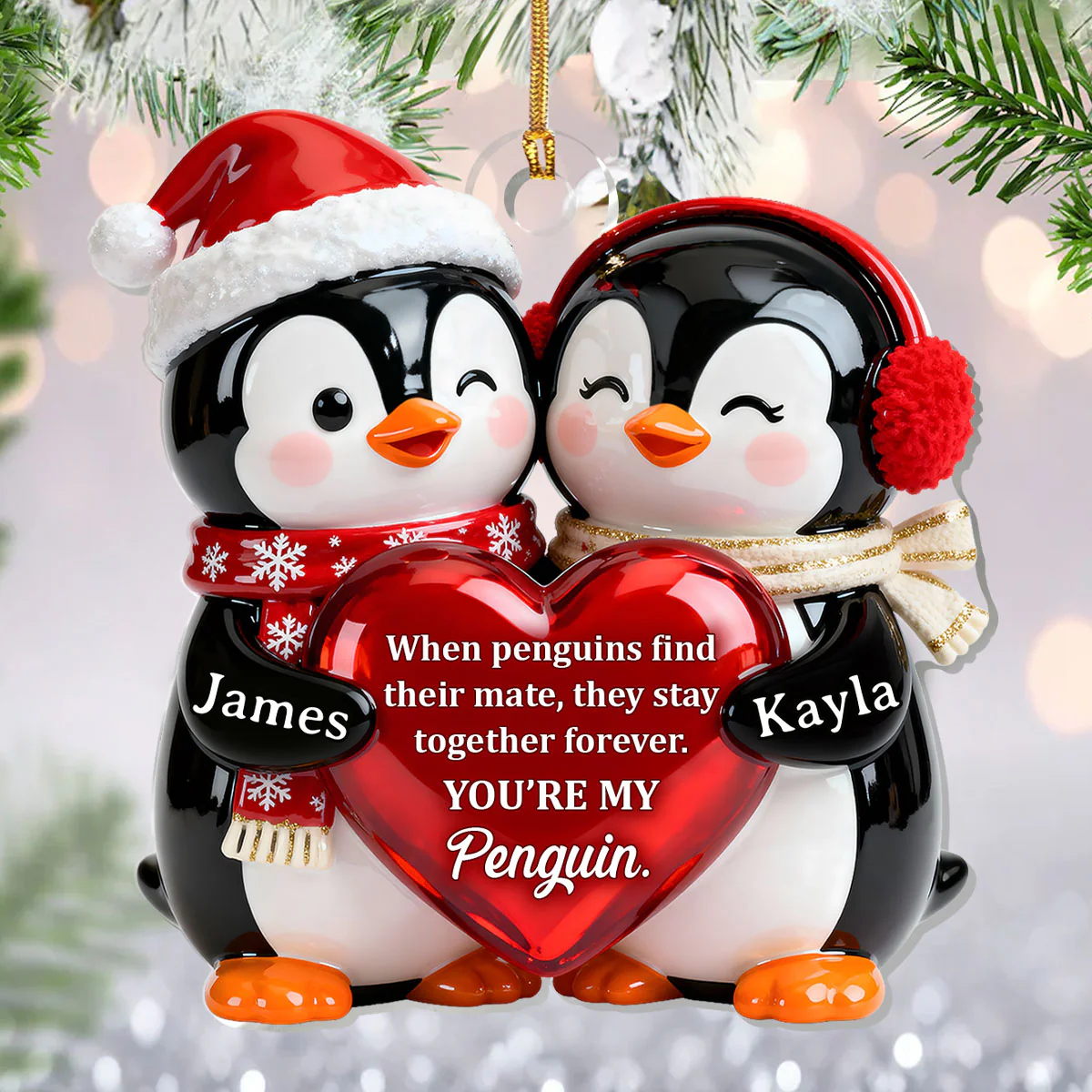 Forever My Penguin - Personalized 1-Layer Acrylic Ornament