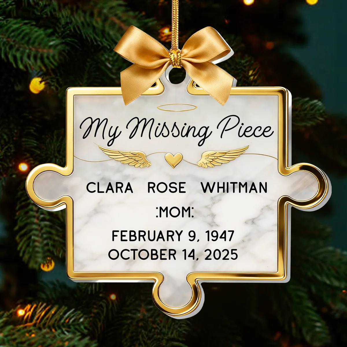 Forever Our Missing Piece - Personalized 1-Layer Acrylic Ornament - Image 2