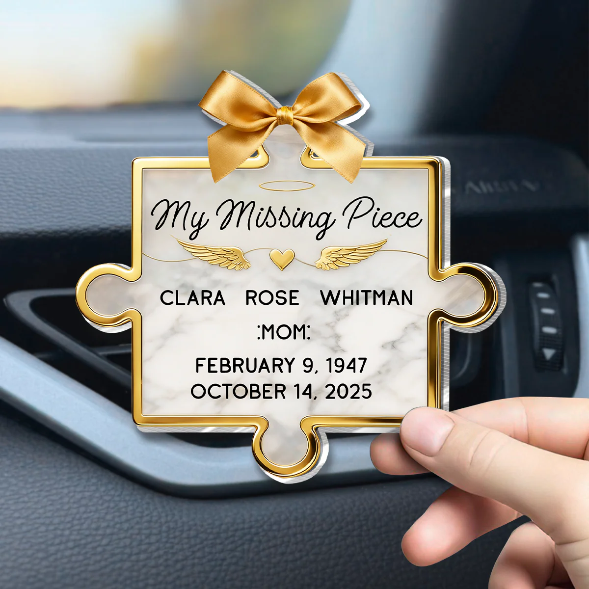Forever Our Missing Piece - Personalized Acrylic Car Vent Clip - Image 4