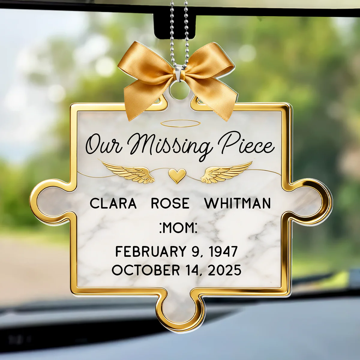Forever Our Missing Piece - Personalized Car Acrylic Hanging Ornament
