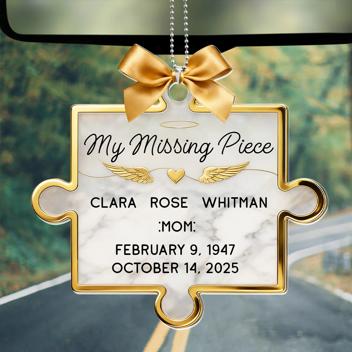 Forever Our Missing Piece - Personalized Car Acrylic Hanging Ornament - Image 2