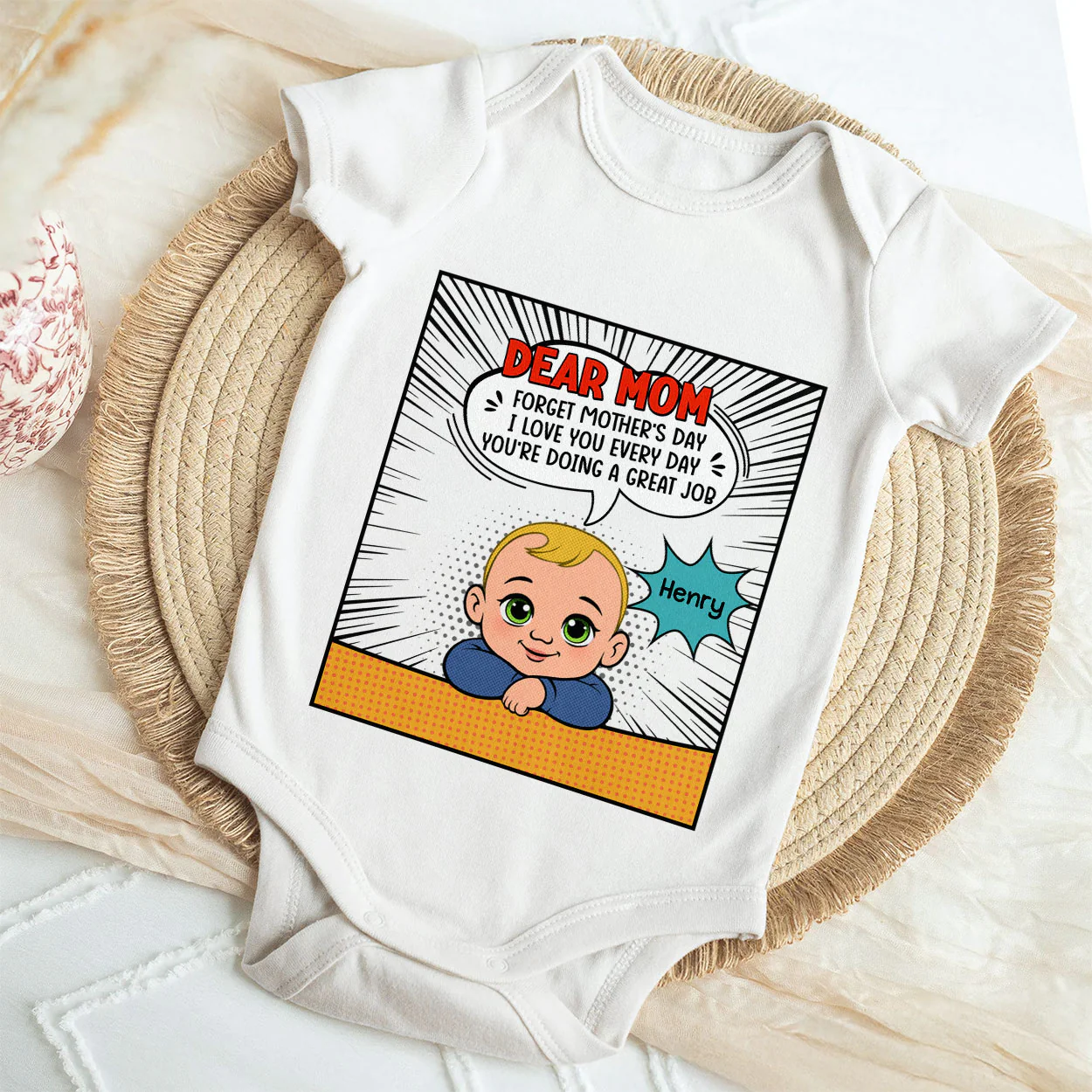 Forget Mother's Day I Love You Every Day - Personalized Baby Onesie - Image 4