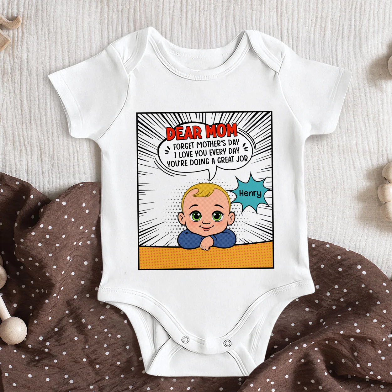 Forget Mother's Day I Love You Every Day - Personalized Baby Onesie - Image 5
