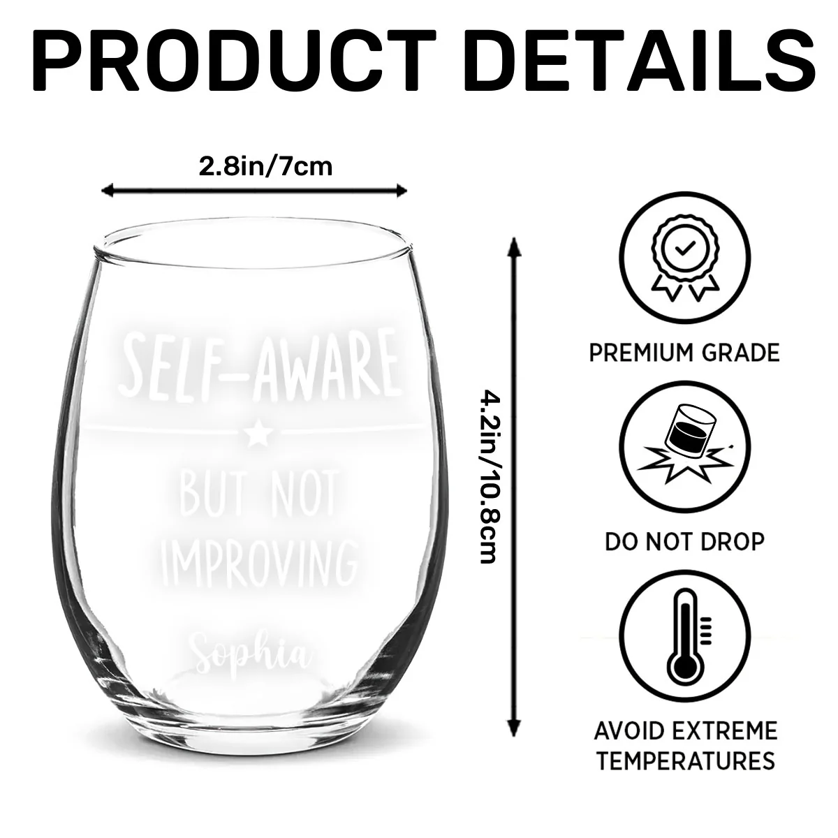 Four Personalities - Personalized Stemless Wine Glass - Image 7