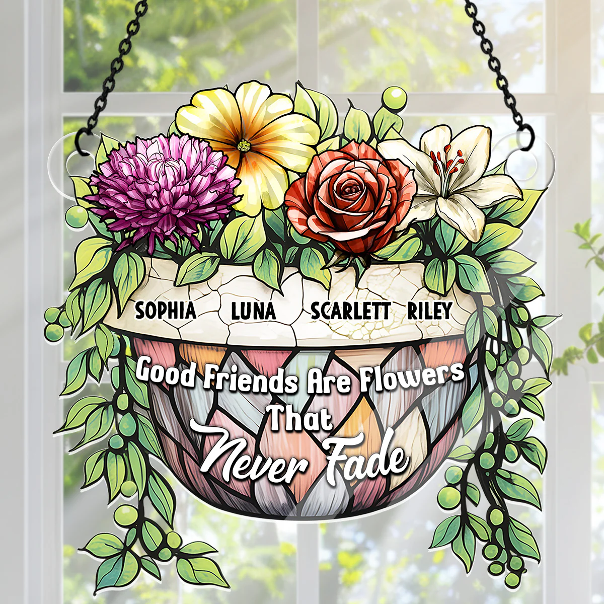 Friends Are Old But Gold - Personalized Acrylic Suncatcher