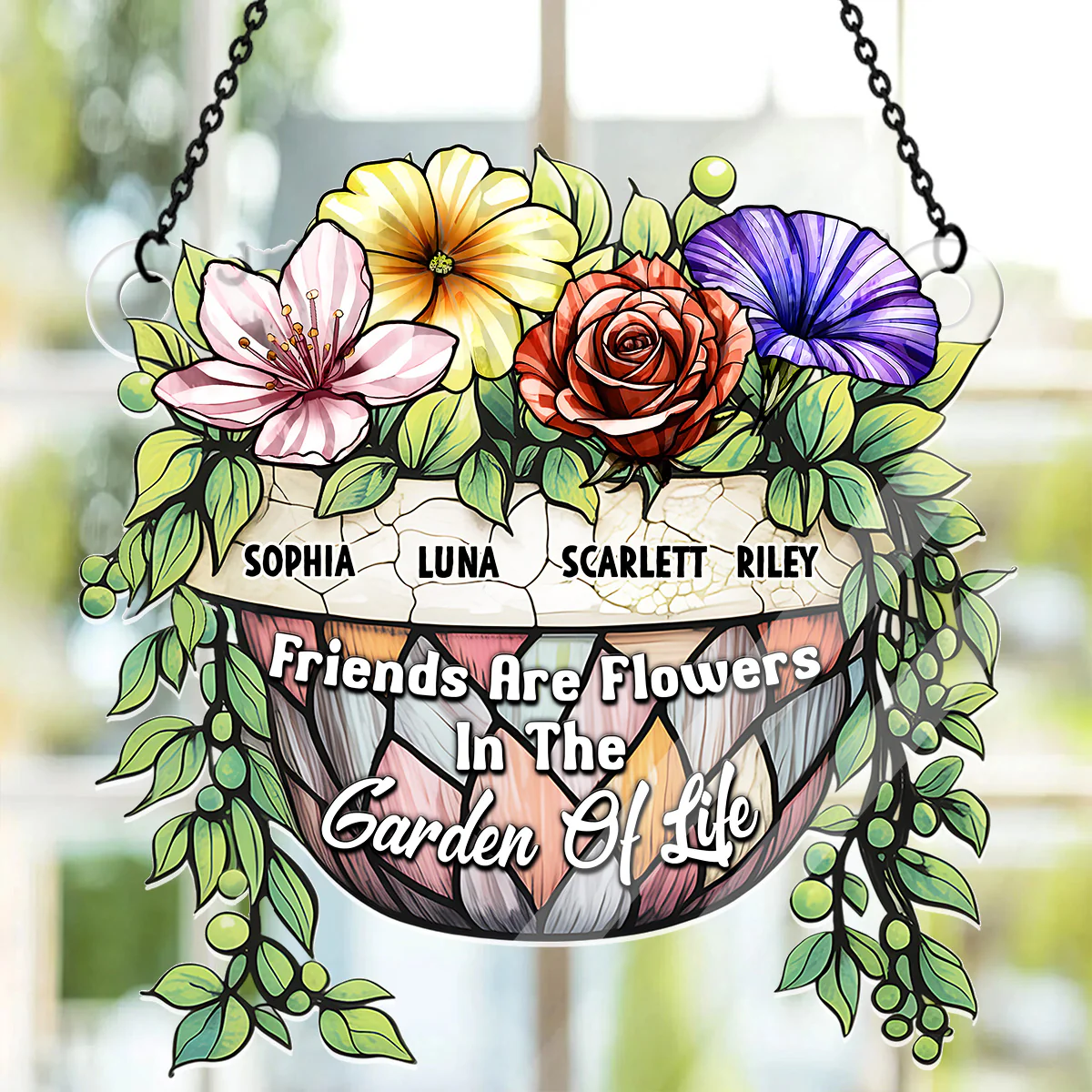 Friends Are Old But Gold - Personalized Acrylic Suncatcher - Image 2