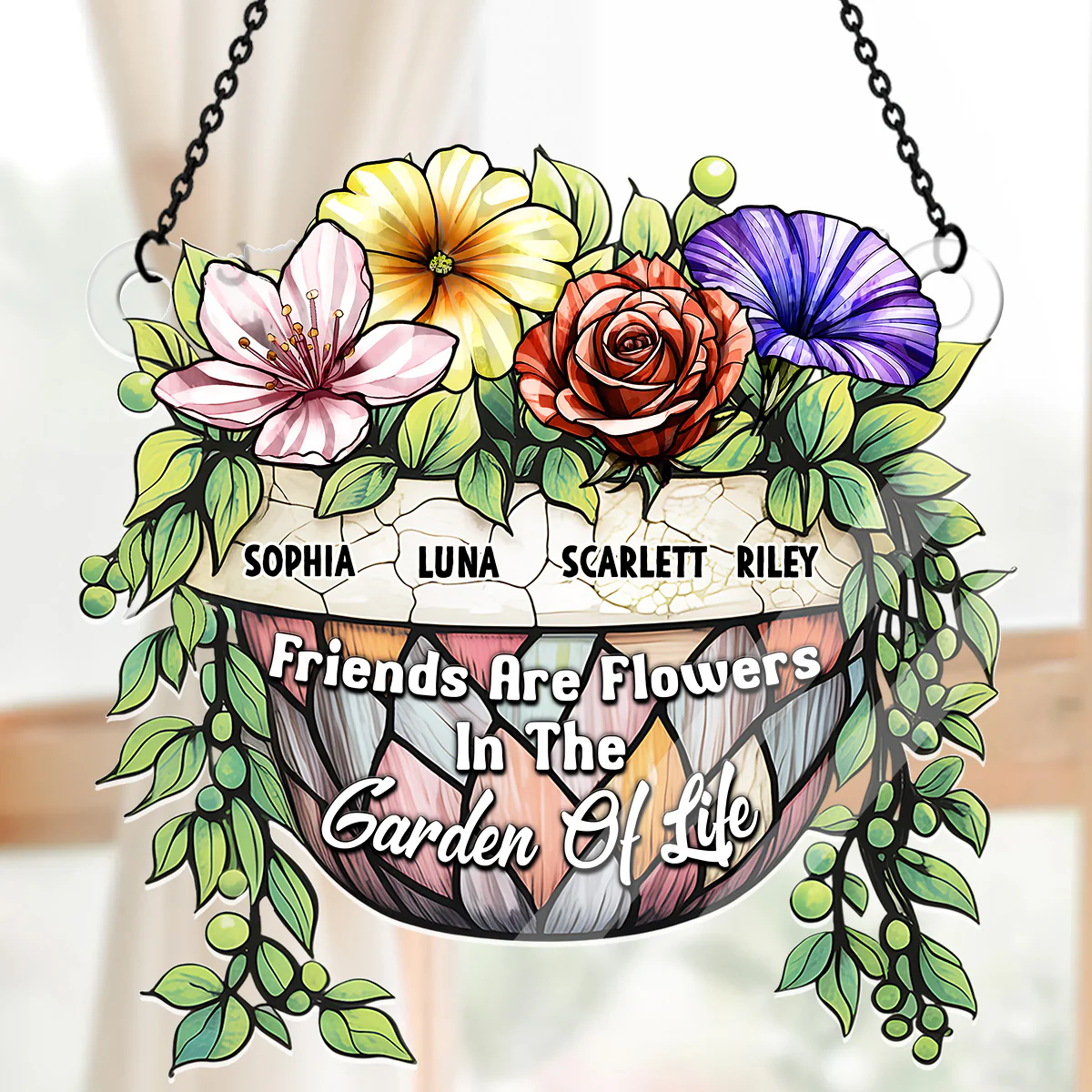 Friends Are Old But Gold - Personalized Acrylic Suncatcher - Image 5