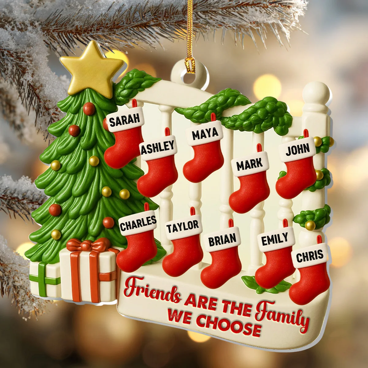 Friends Are The Family We Choose - Personalized 1-Layer Acrylic Ornament - Image 3