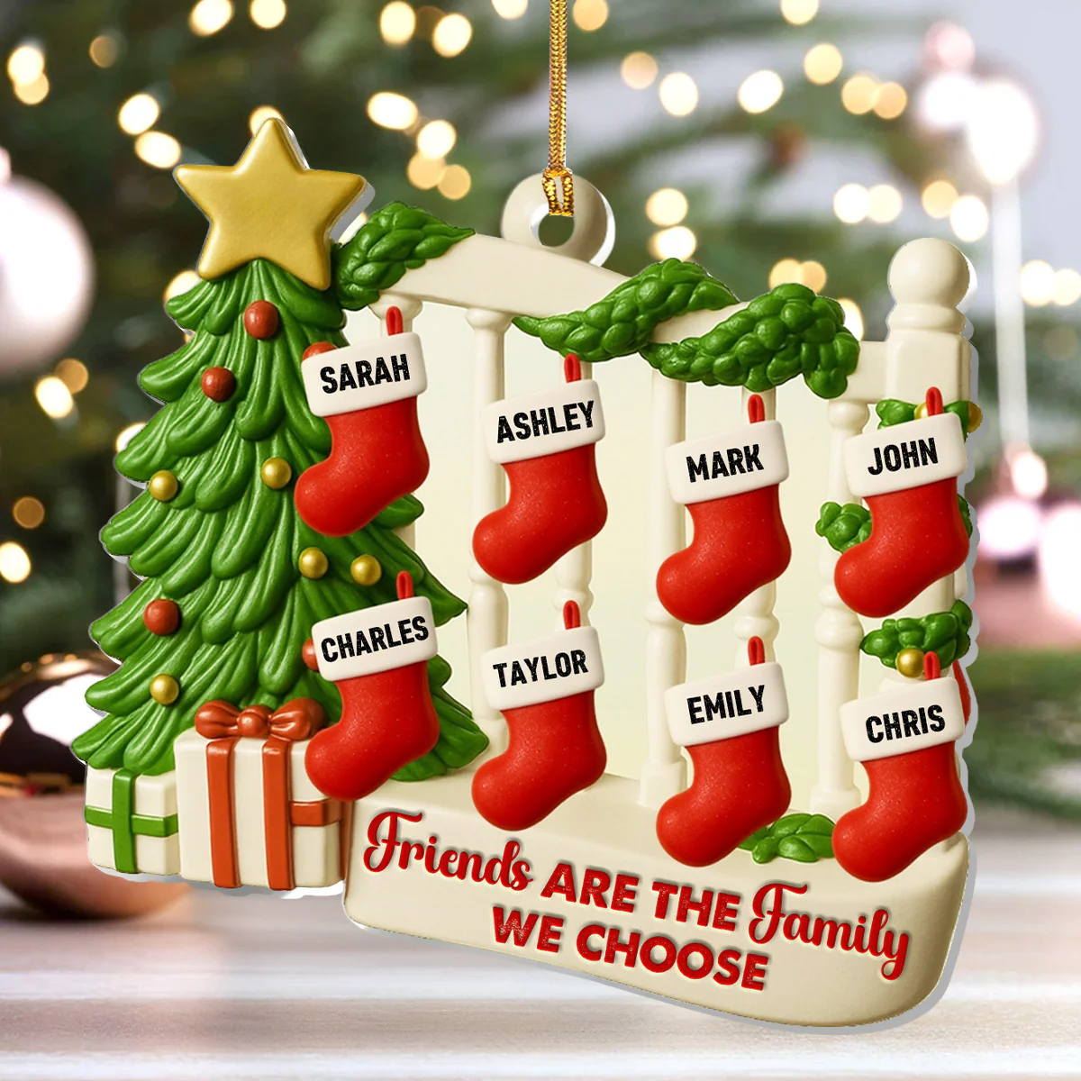Friends Are The Family We Choose - Personalized 1-Layer Acrylic Ornament - Image 4
