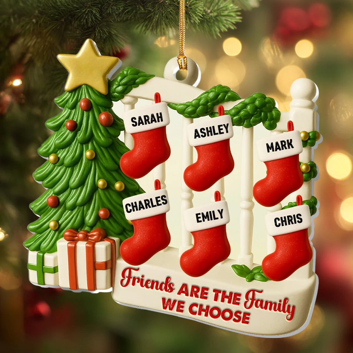 Friends Are The Family We Choose - Personalized 1-Layer Acrylic Ornament - Image 6