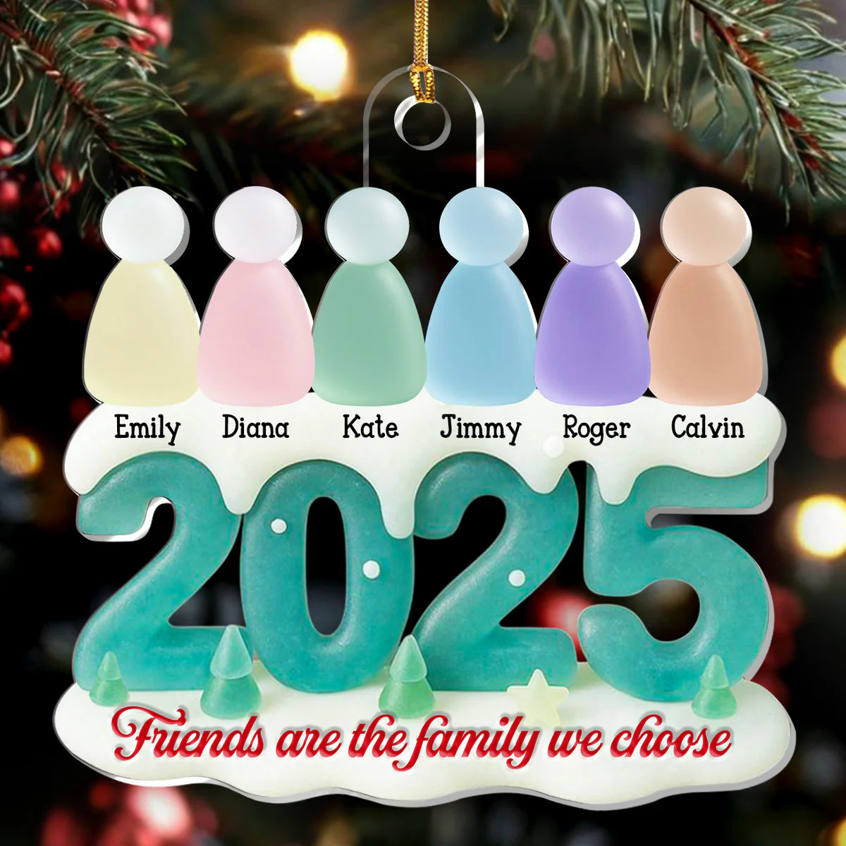 Friends Are The Family We Choose - Personalized 1-Layer Acrylic Ornament - Image 4