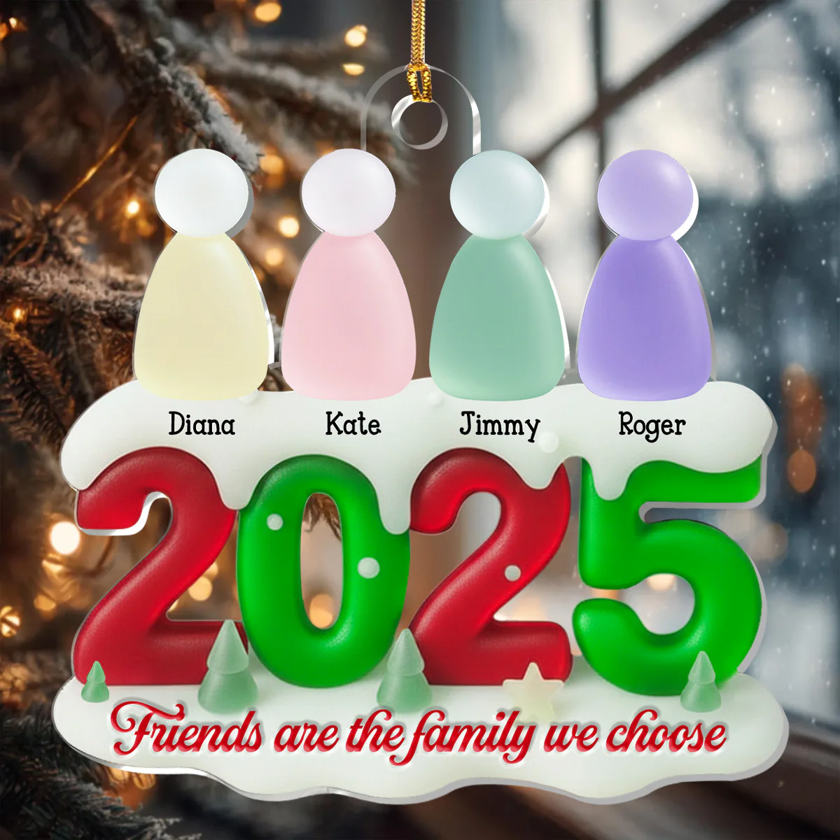 Friends Are The Family We Choose - Personalized 1-Layer Acrylic Ornament - Image 5