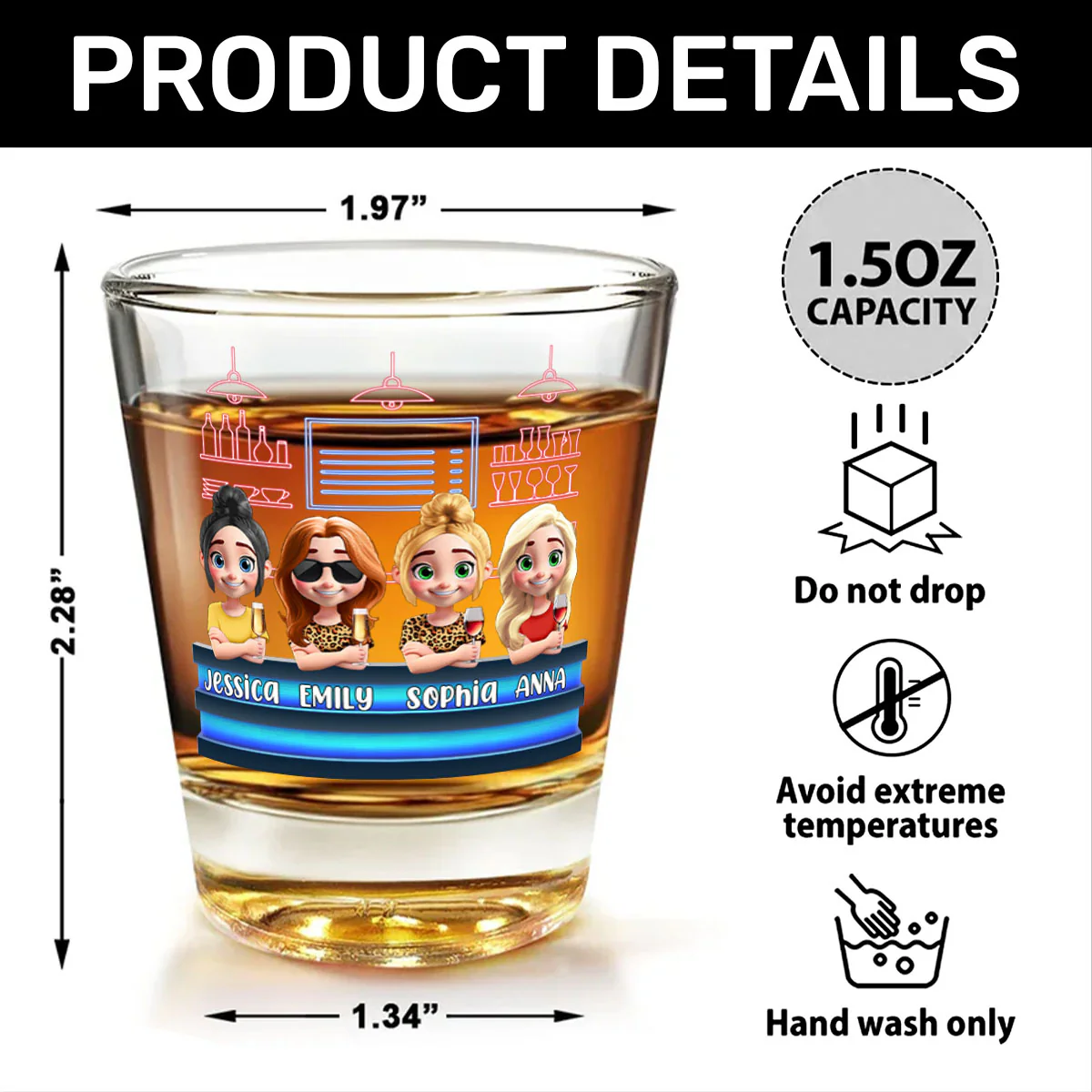 Friends Don't Let Friends Take Shots Alone - Personalized Shot Glass - Image 5