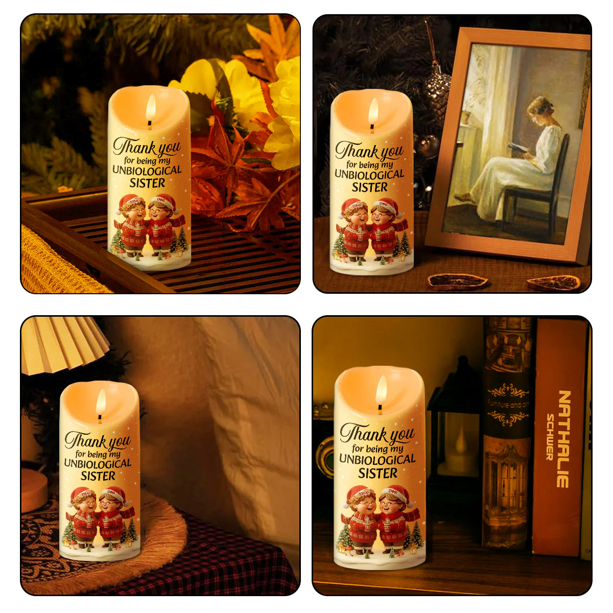 Friends To Sisters - Personalized Flameless LED Candle - Image 4